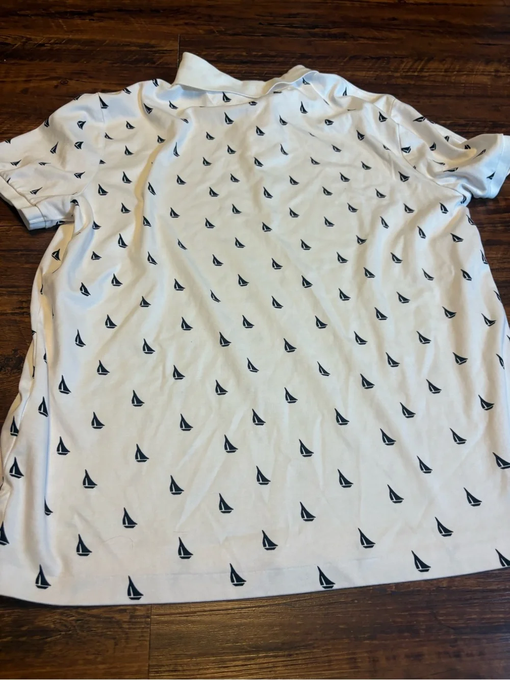 Polo Ralph Lauren Shirt Mens Large White Blue Pony All Over Sailboat Size Large